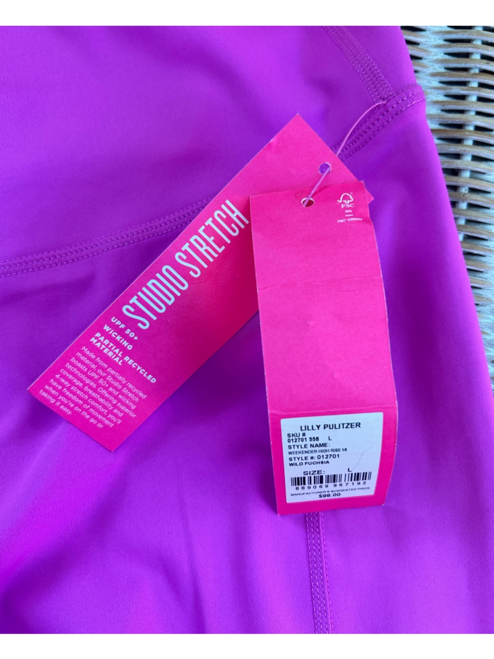Lilly Pulitzer Luxletic Weekender High Rise Leggings Pink NWT Size L #89 - Picture 11 of 13
